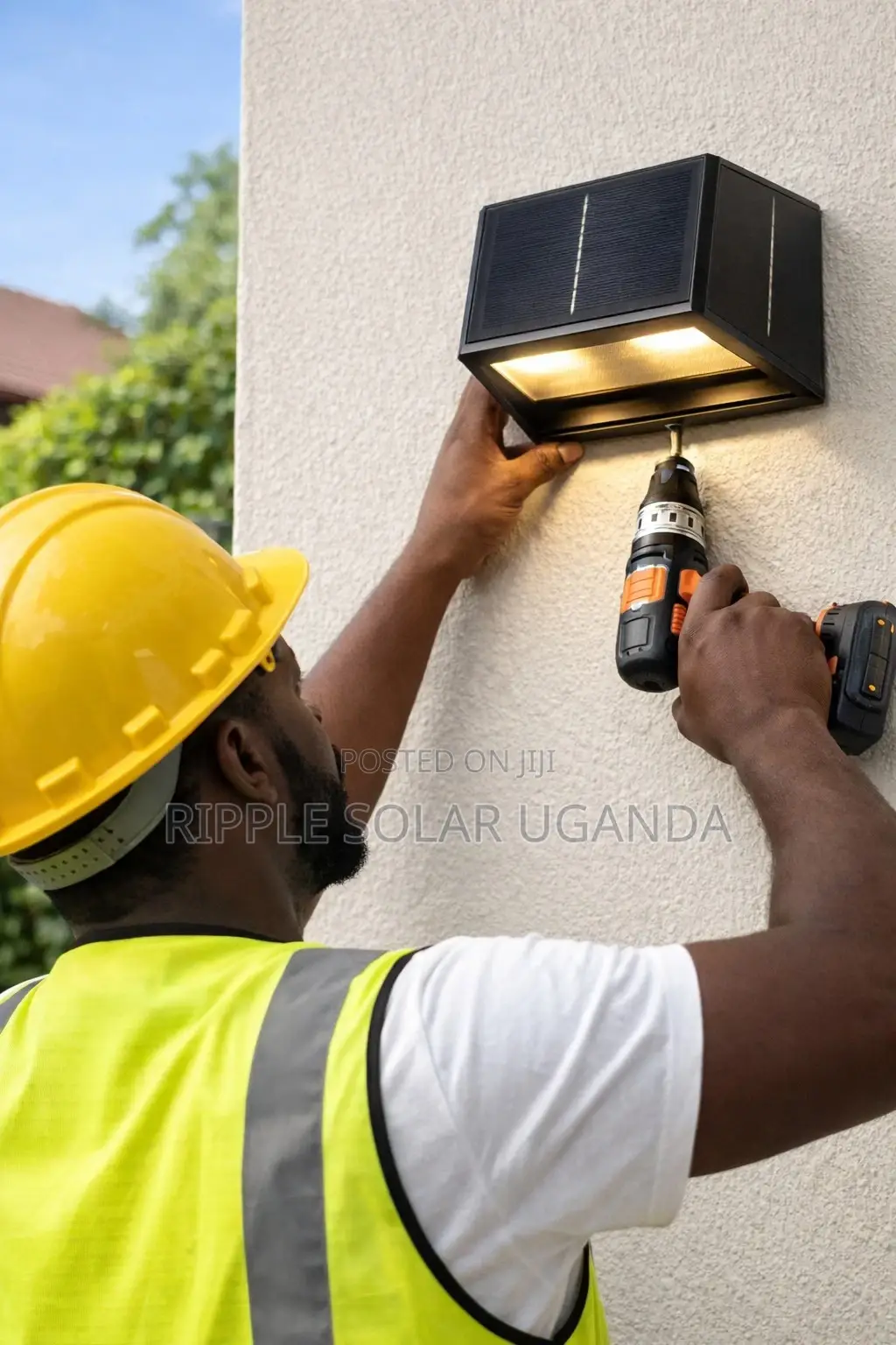 Led Solar Garden Wall Light Up Down Waterproof Modern Outdoor Lamp