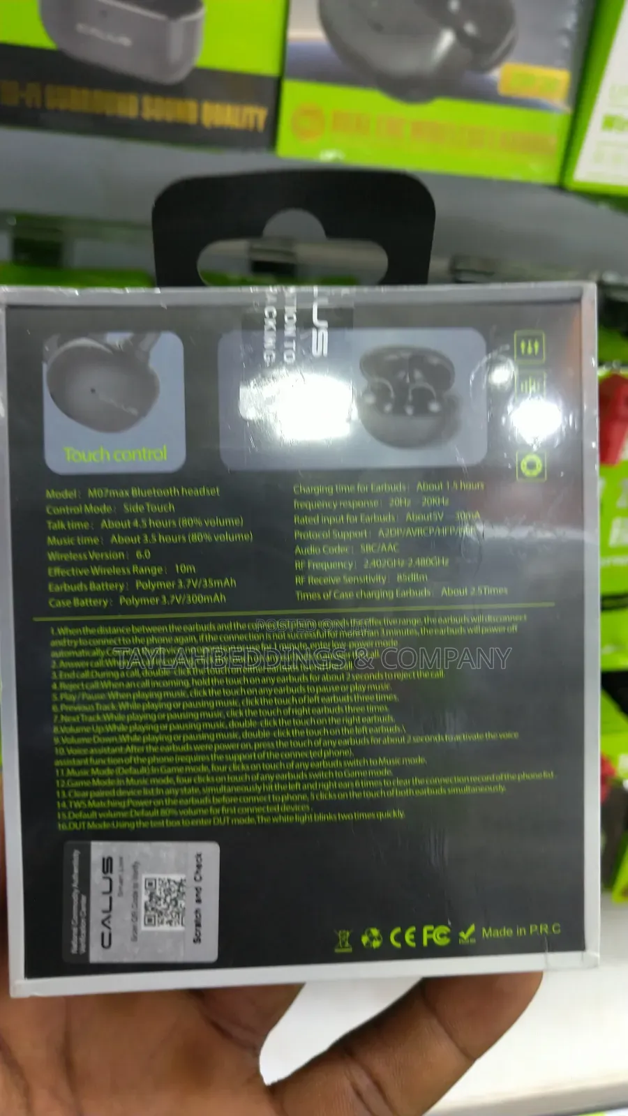 Calus Hifi Sound Quality Wireless Earbuds - M07 Max