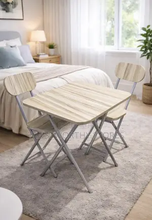 Table Set With 2 Chairs - X-Shaped