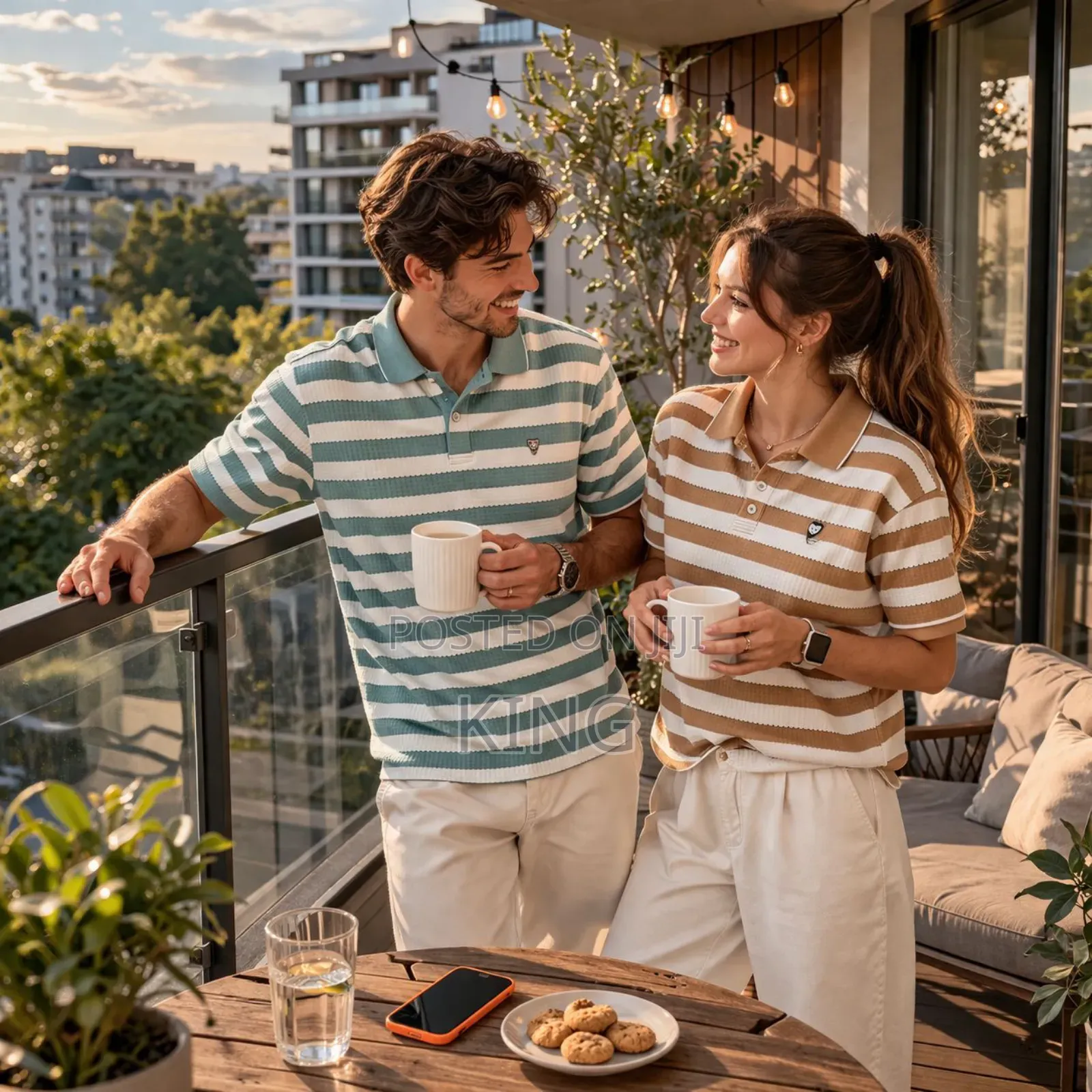 Striped Polo Shirts. Red, Teal, Mustard, Grey