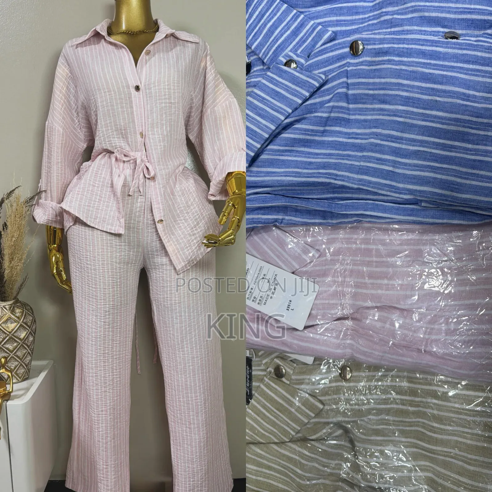 Ladies Trendy Linen Two-Piece Set