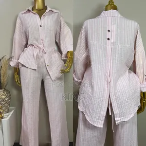 Ladies Trendy Linen Two-Piece Set