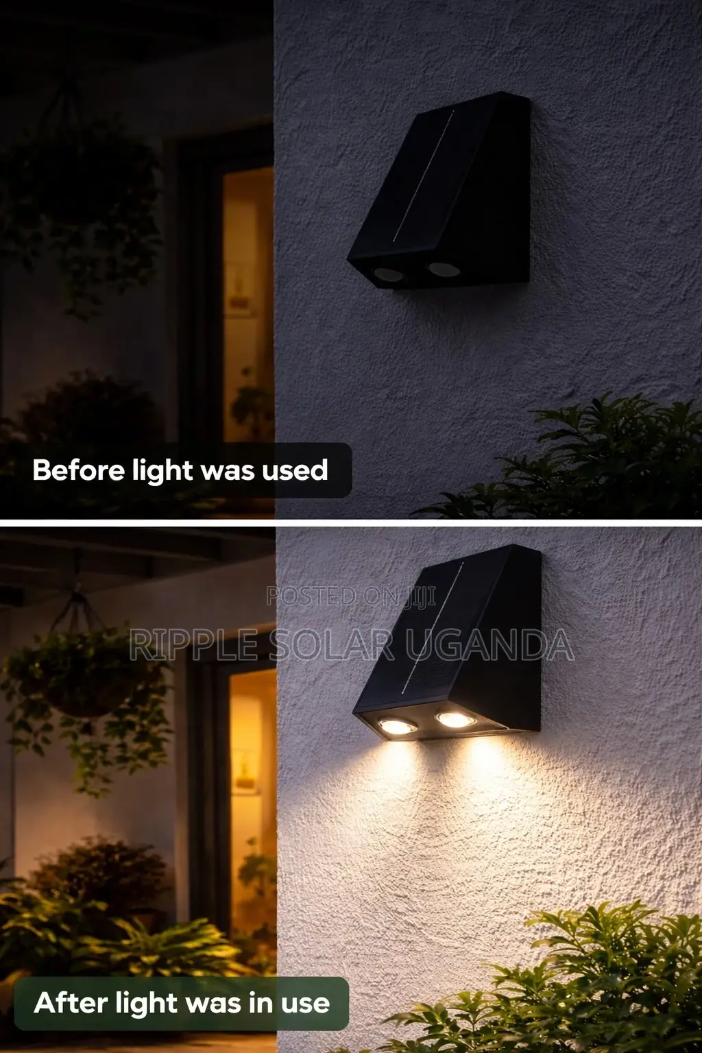 Dual Head Solar Garden Wall Light Waterproof Outdoor Security