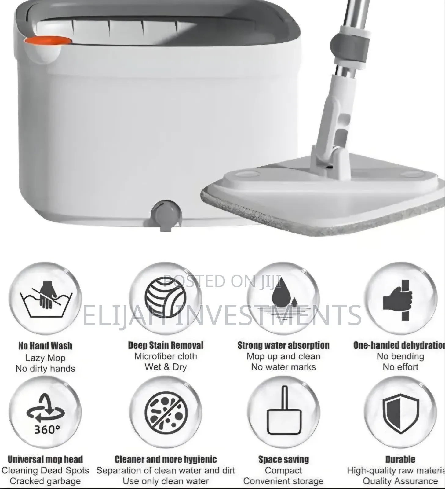 Lazy Spin Mop and Bucket Cleaning System