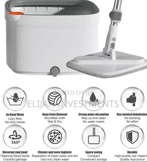 Lazy Spin Mop and Bucket Cleaning System