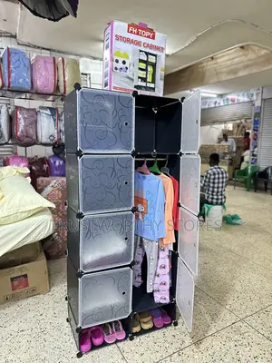 Kid’S Portable Wardrobe With Shoe Rack