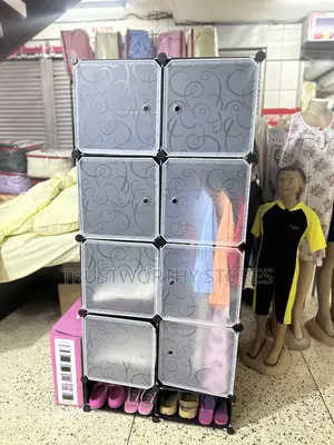 Kid’S Portable Wardrobe With Shoe Rack