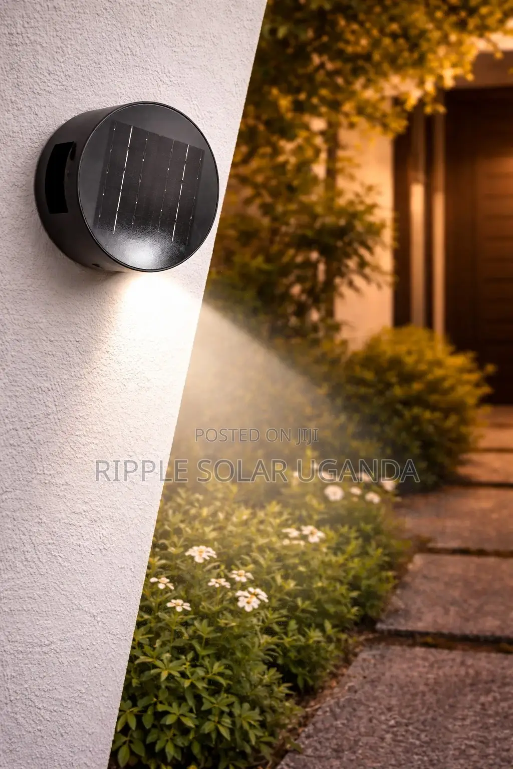 Round Solar Wall Light Waterproof Outdoor Gate Lamp