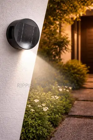 Round Solar Wall Light Waterproof Outdoor Gate Lamp