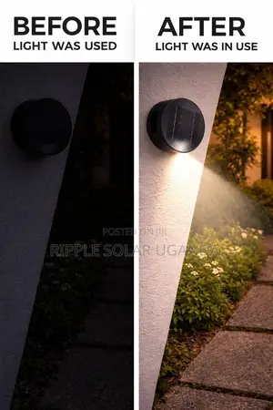 Round Solar Wall Light Waterproof Outdoor Gate Lamp