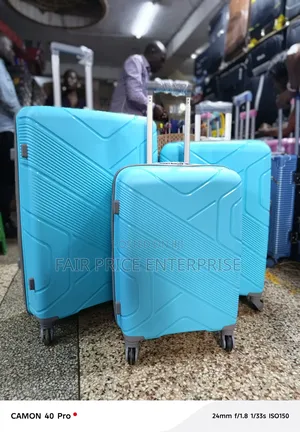 Executive Plastic Suitcases Full Set. Blue Color