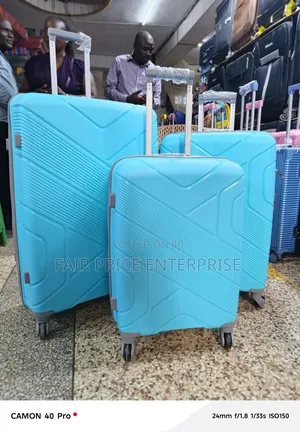 Original Plastic Suitcases Full Set. Blue Color