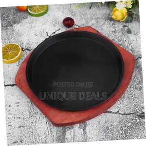 Non-Stick Cast Iron Griddle Round Serving Skillet Plate