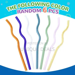 Transparent Colored High Borosilicate Glass Straws