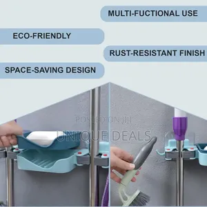 Mop-Broom Holder | Wall Mount Mop-Broom Storage Organizer