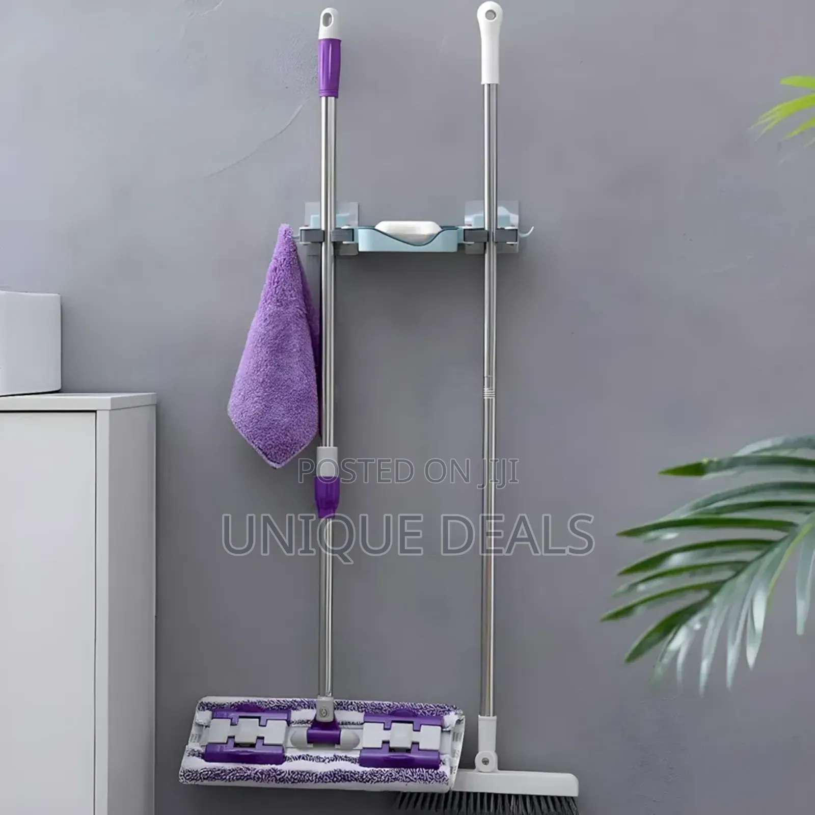 Mop-Broom Holder | Wall Mount Mop-Broom Storage Organizer