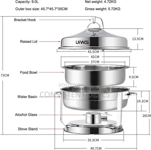 Buffet Servers With Hanger - Stainless Steel Chafing Dish Buffet Set