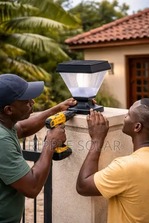 Solar Garden Post Light Waterproof Outdoor Fence Lamp