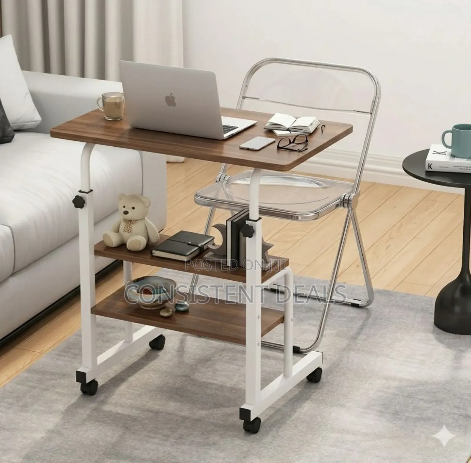 Adjustable Laptop Table and Acrylic Folding Chair