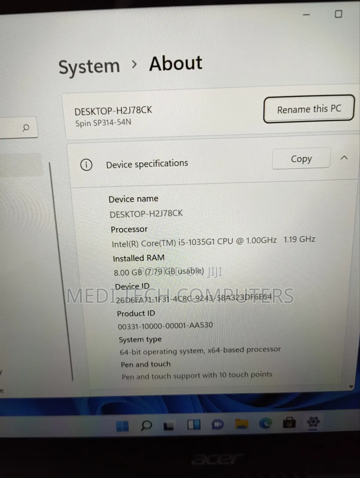 Laptop Acer Spin 3 8GB Intel Core i5 SSD 256GB