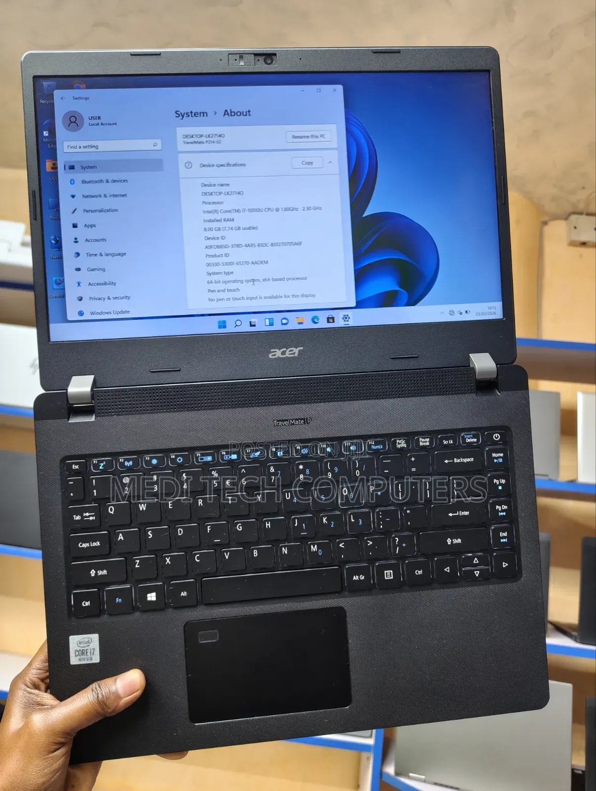 Laptop Acer TravelMate P2 8GB Intel Core i7 SSD 256GB