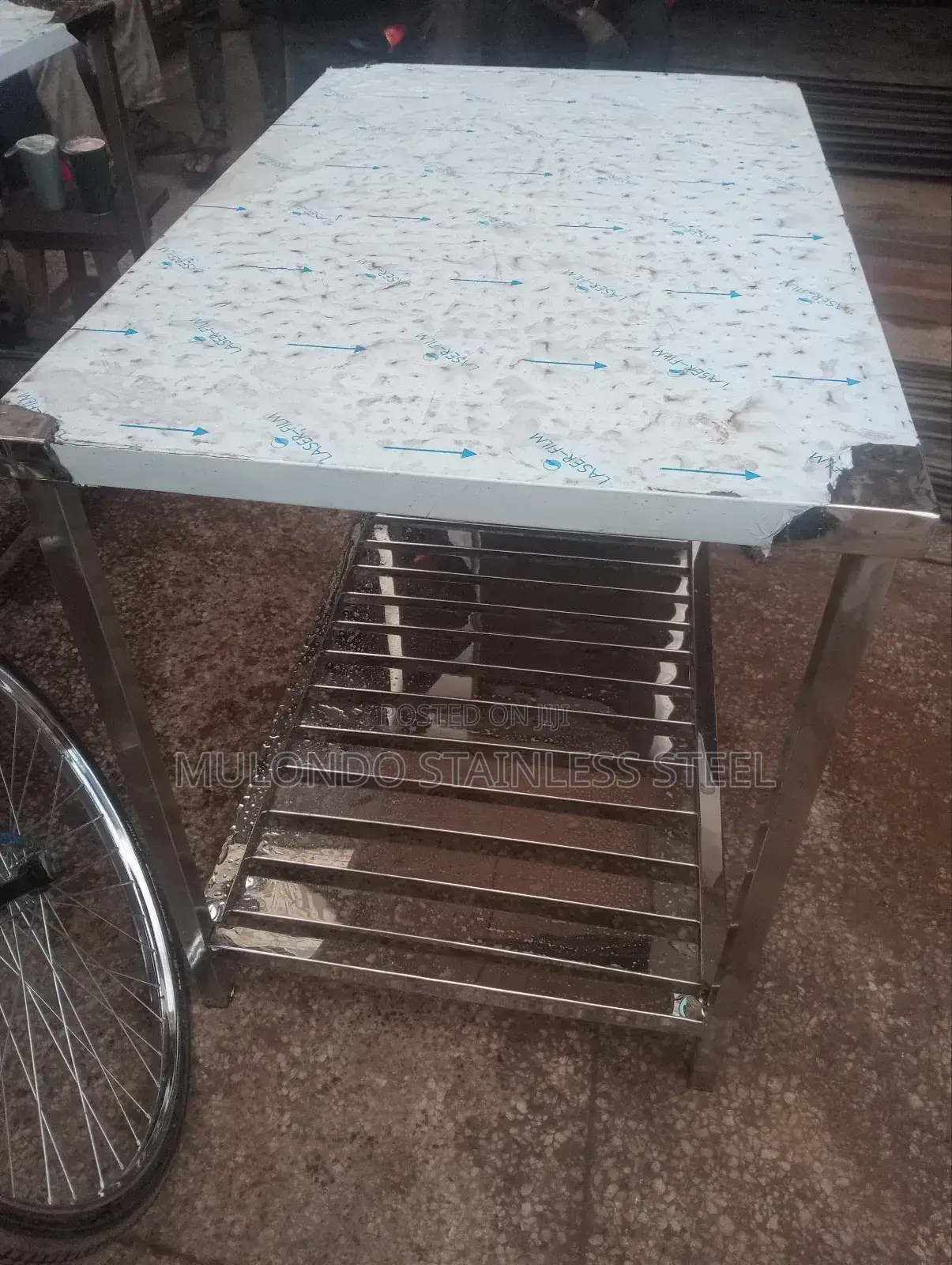 Double Tray Stainless Steel Working Table