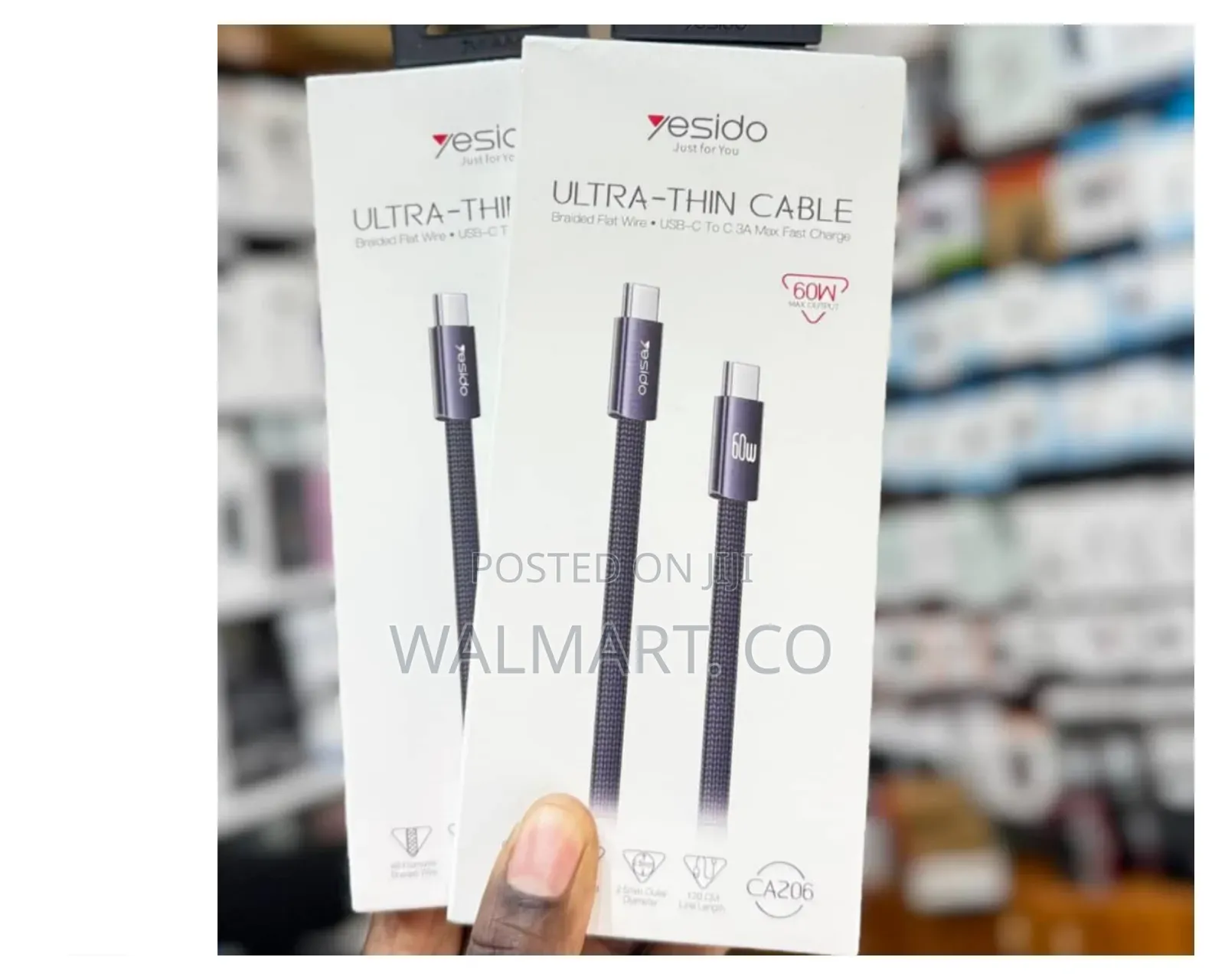 Yesido Ultra Thin Cable C to C 60w Max Output Cable