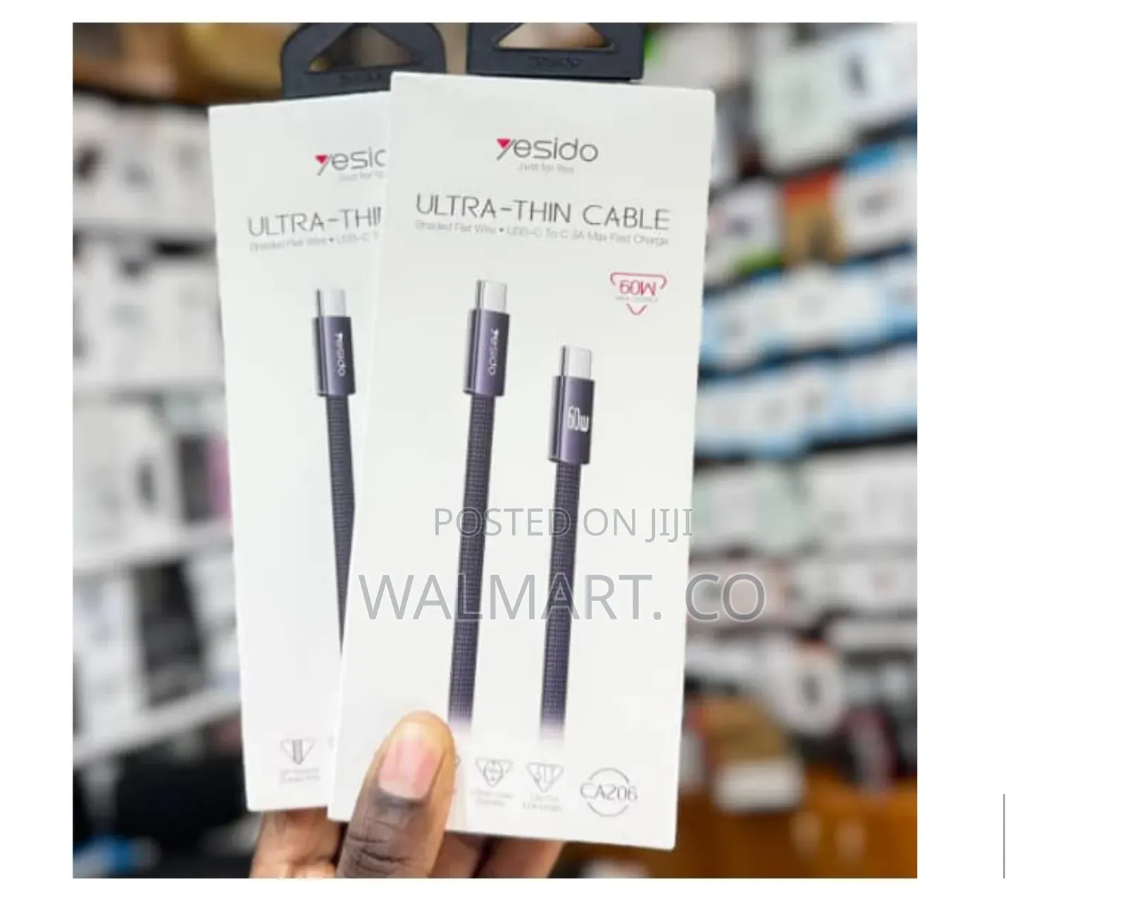 Yesido Ultra Thin Cable C to C 60w Max Output Cable