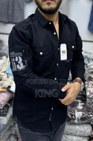 Parx Men Slim Fit Printed Denim Shirt