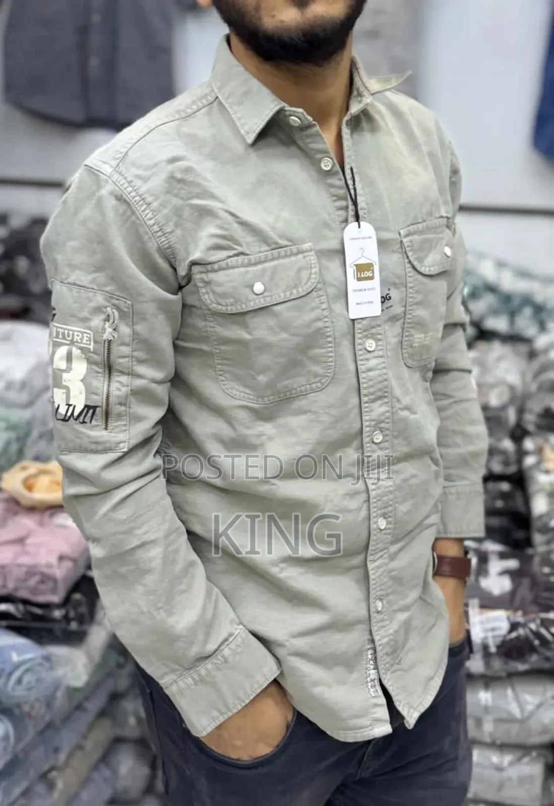 Parx Men Slim Fit Printed Denim Shirt