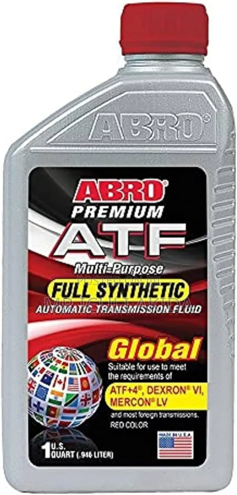 1-Liter Bottle of Abro Premium Atf Multi-Purpose Full Synthetic