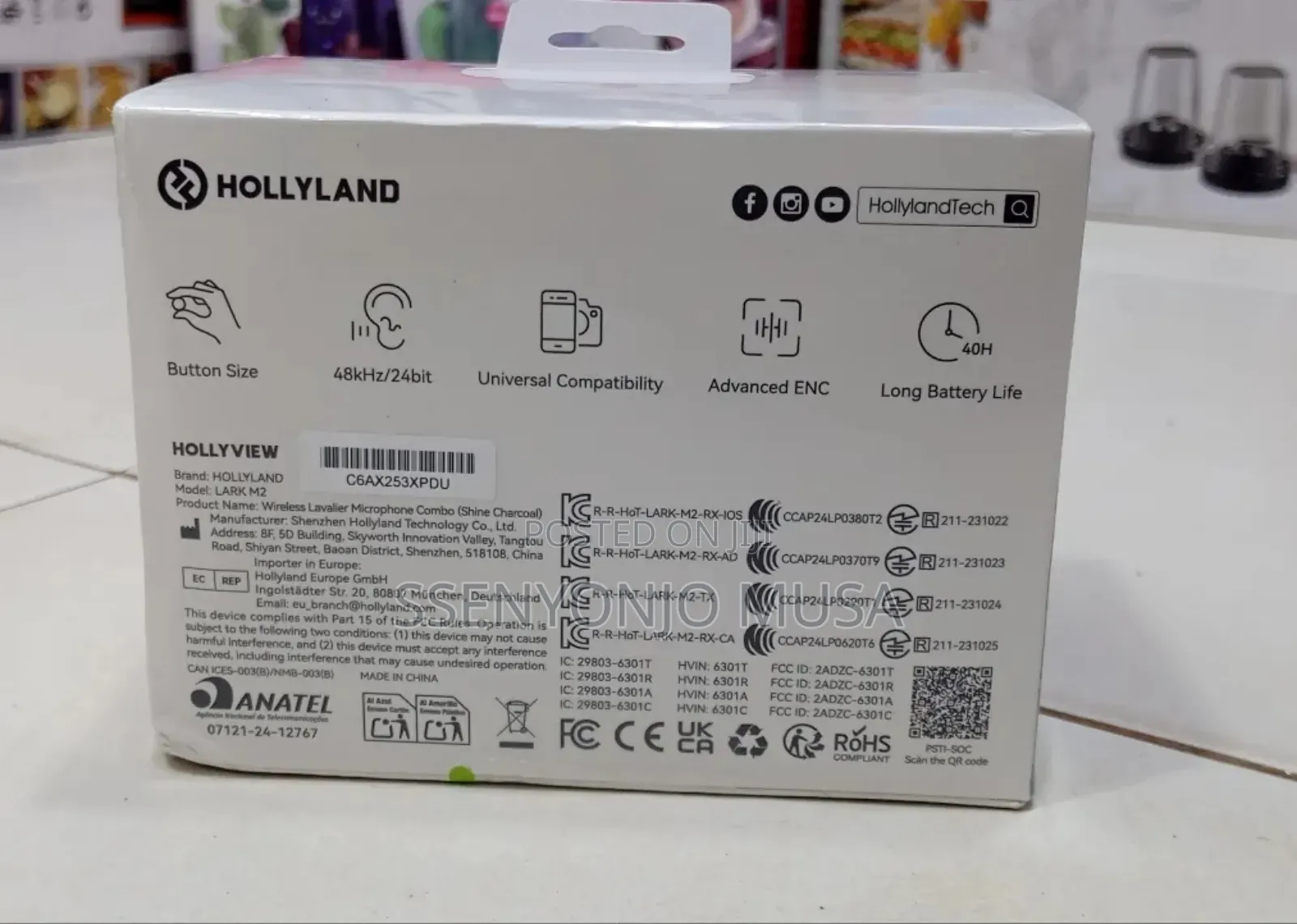 Hollyland Lark M2 Wireless Lavalier Mic – 2 Mic, Noise Cancellation