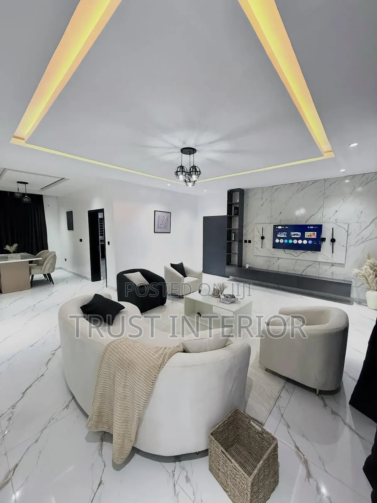 Living Room Gypsum Ceiling 22573