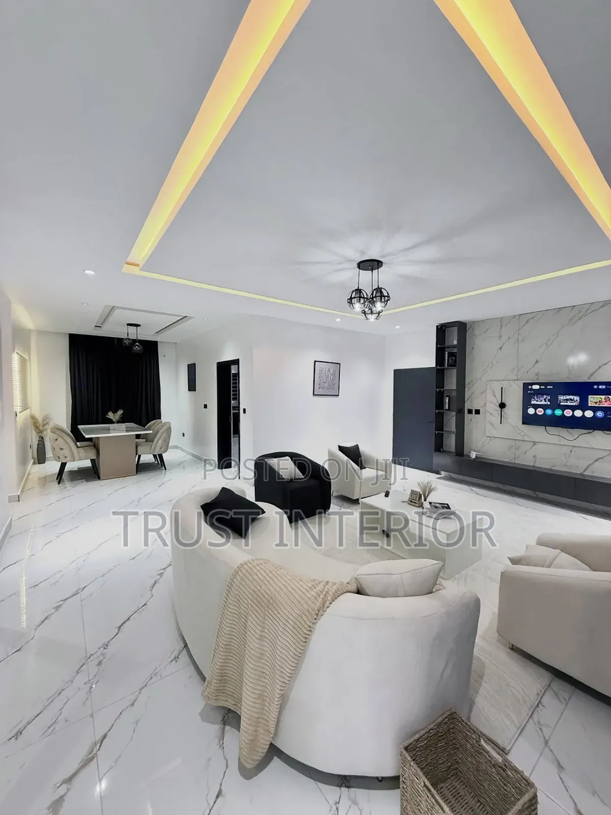 Living Room Gypsum Ceiling 22573