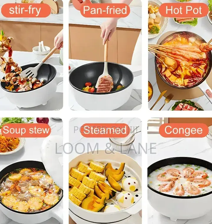 4l Multifunctional Electric Wok 2-in-1 Non-Stick Electric Frying Pan