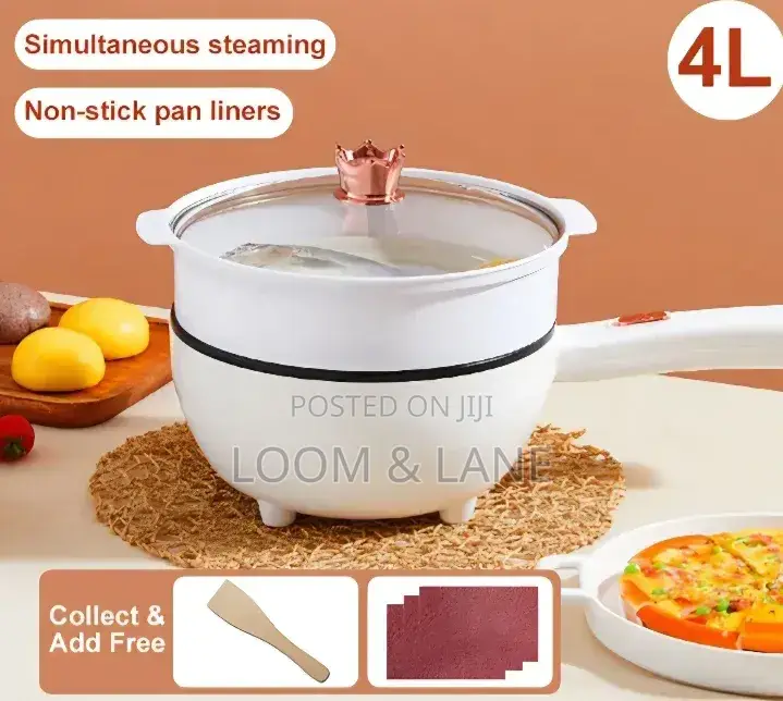 4l Multifunctional Electric Wok 2-in-1 Non-Stick Electric Frying Pan