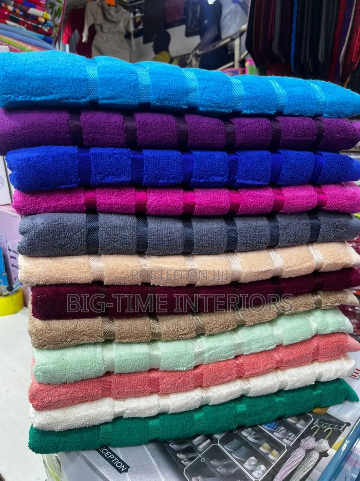 6 Striped Large Colored Towels