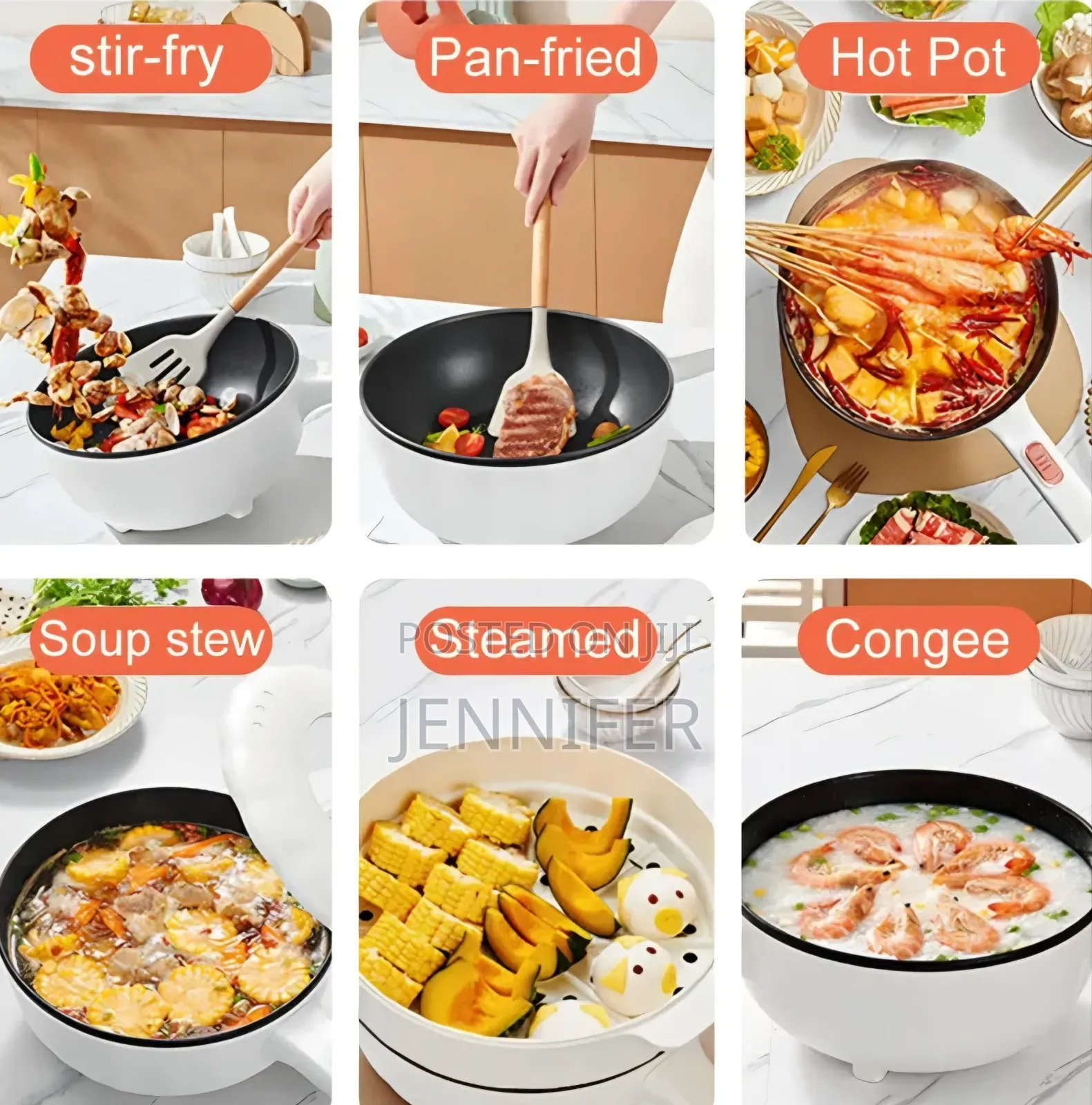4l Multifunctional Electric Wok 2-in-1 Non-Stick Electric Frying Pan