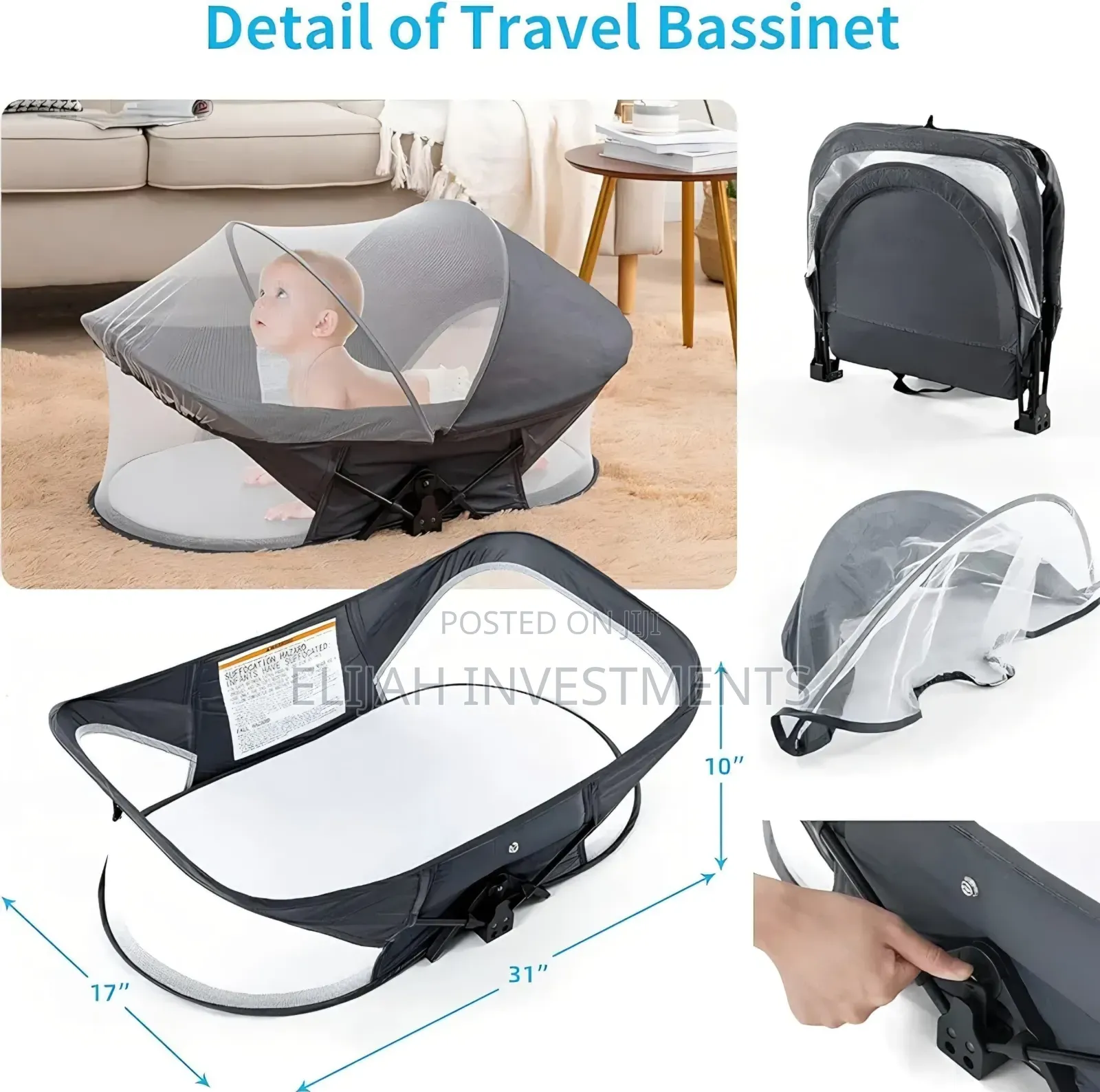 Portable, Foldable Baby Travel Bassinet or Crib