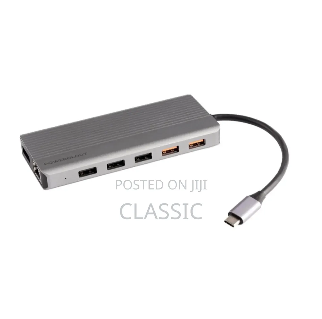 Powerology 12-in-1 Dual Hdmi Dp USB-C Hub With Ethernet