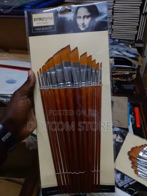 Watercolor Paint Brush Set, 12pcs Filbert Tip Nylon Hair Paintbrushes