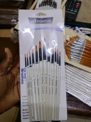 Watercolor Paint Brush Set, 12pcs Filbert Tip Nylon Hair Paintbrushes