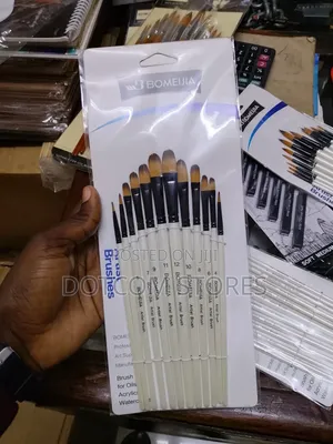 Watercolor Paint Brush Set, 12pcs Filbert Tip Nylon Hair Paintbrushes