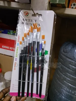 9 PCS Nylon Oblique Flat Tipped Paint Brushes Set