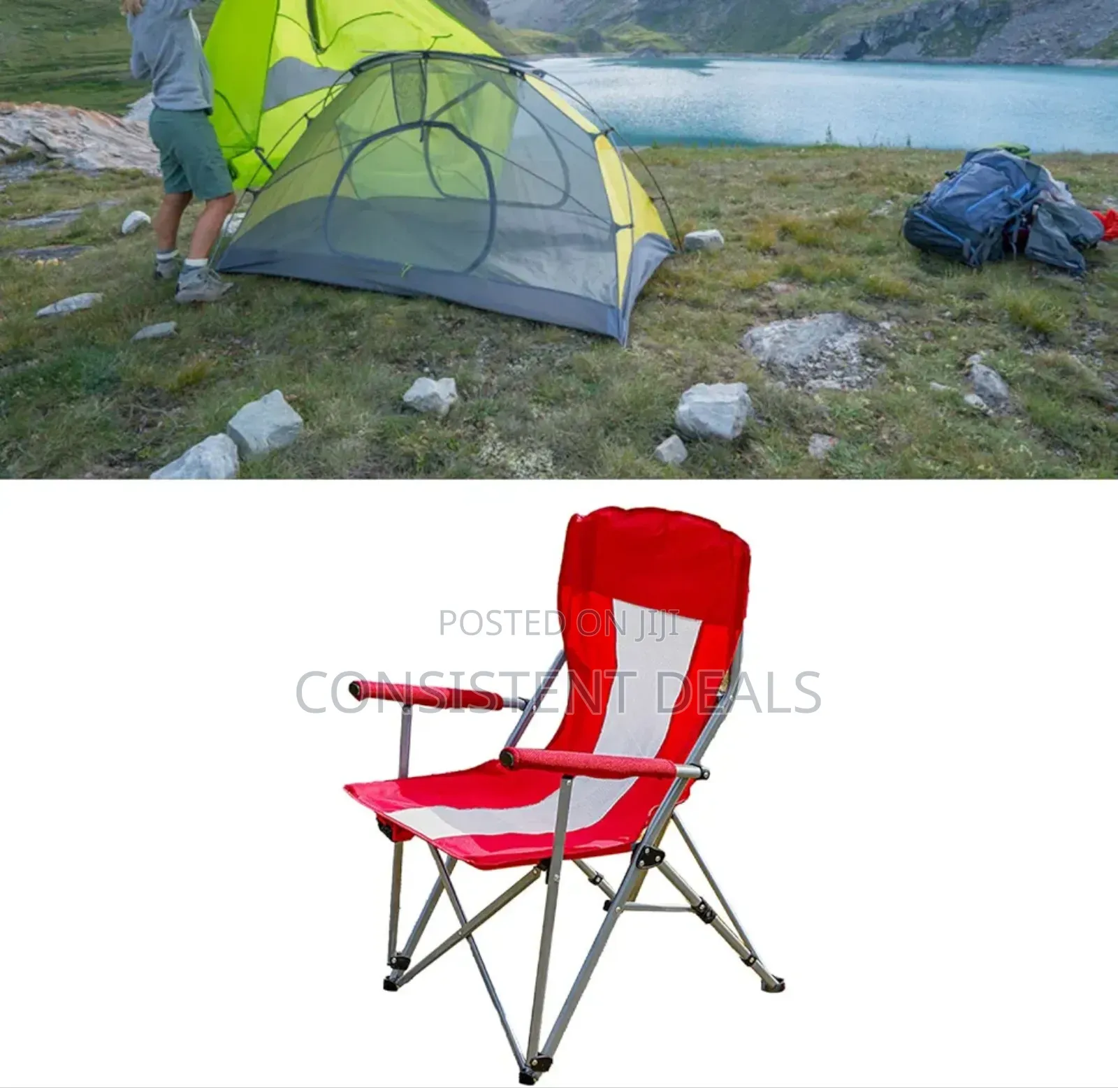 Outdoor Folding Large Armchair Seat Portable Camping Chair