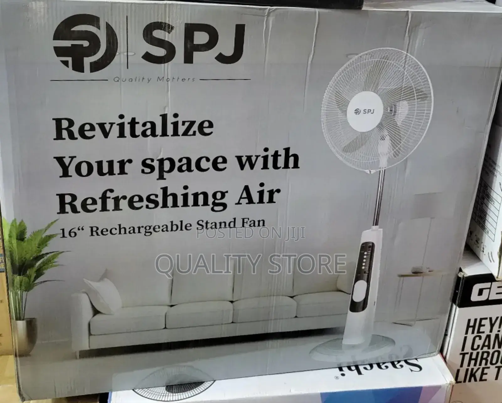 SPJ Rechargeable Stand Fan 16"