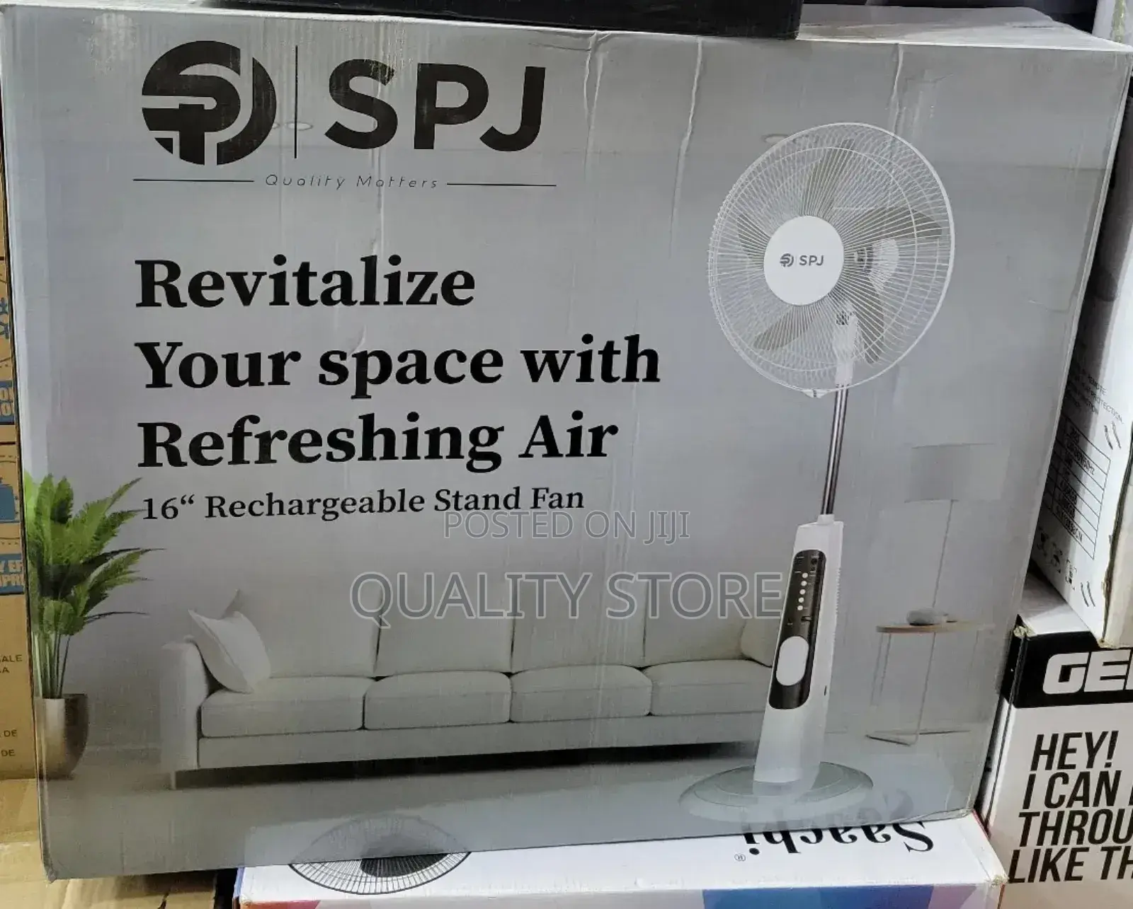 SPJ Rechargeable Stand Fan 16"