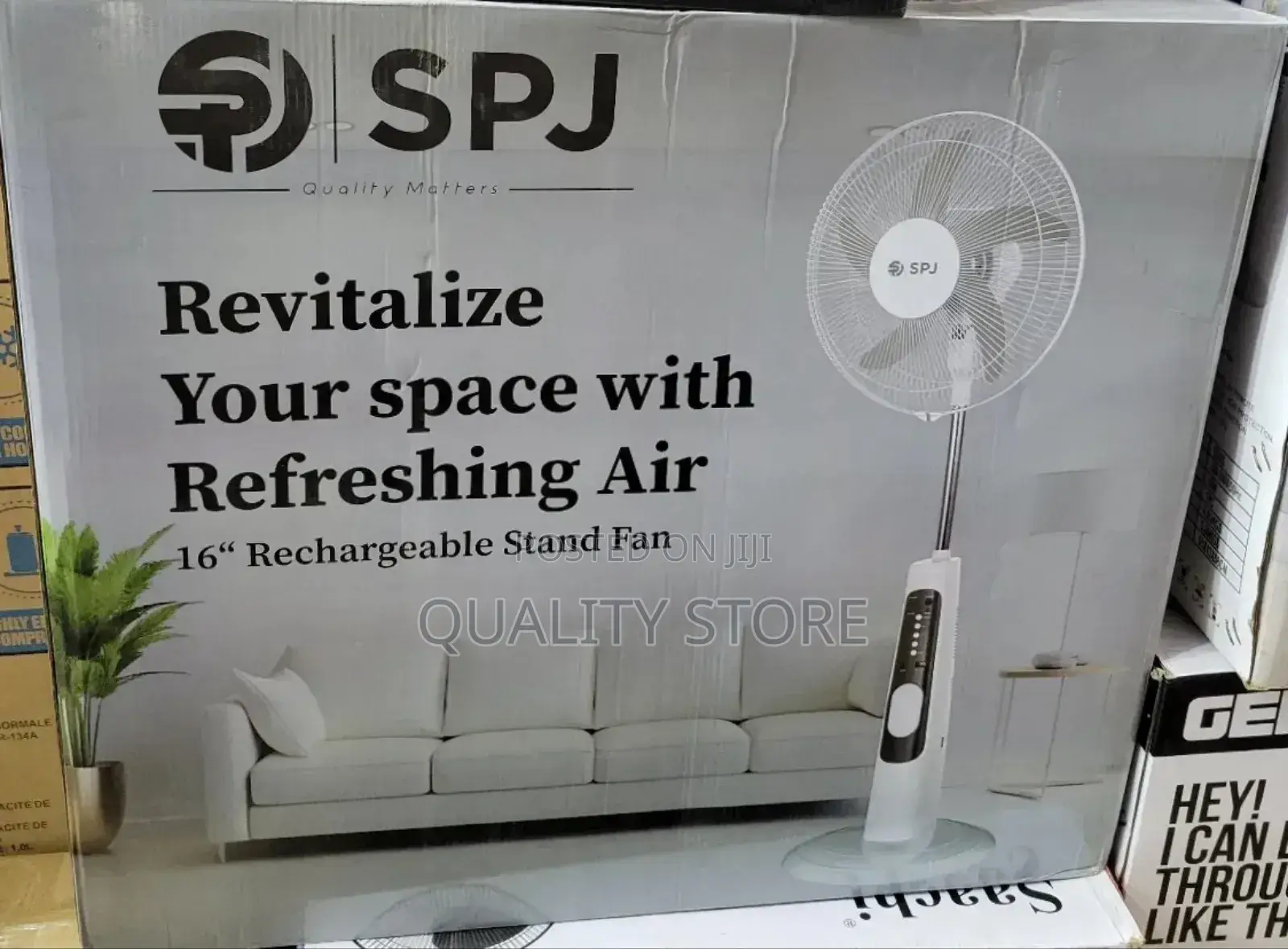 SPJ Rechargeable Stand Fan 16"