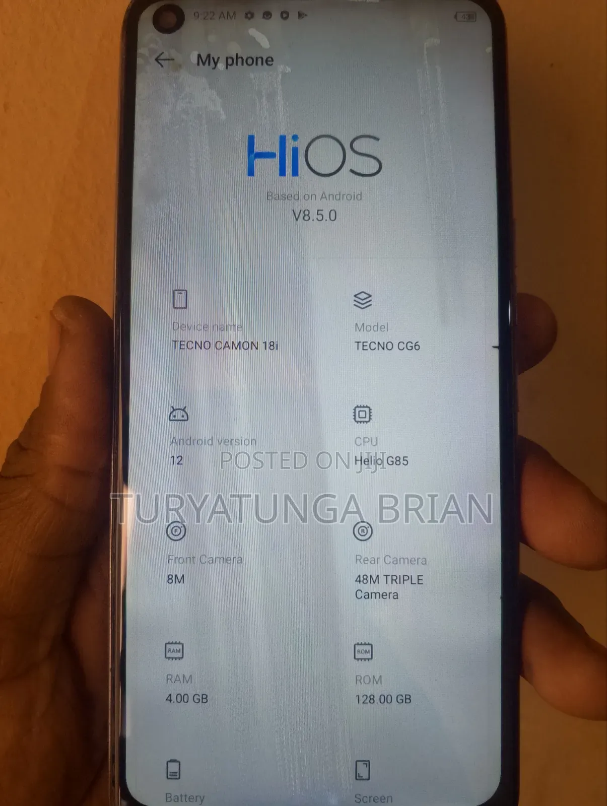 Tecno Camon 18i 128 GB Bronze