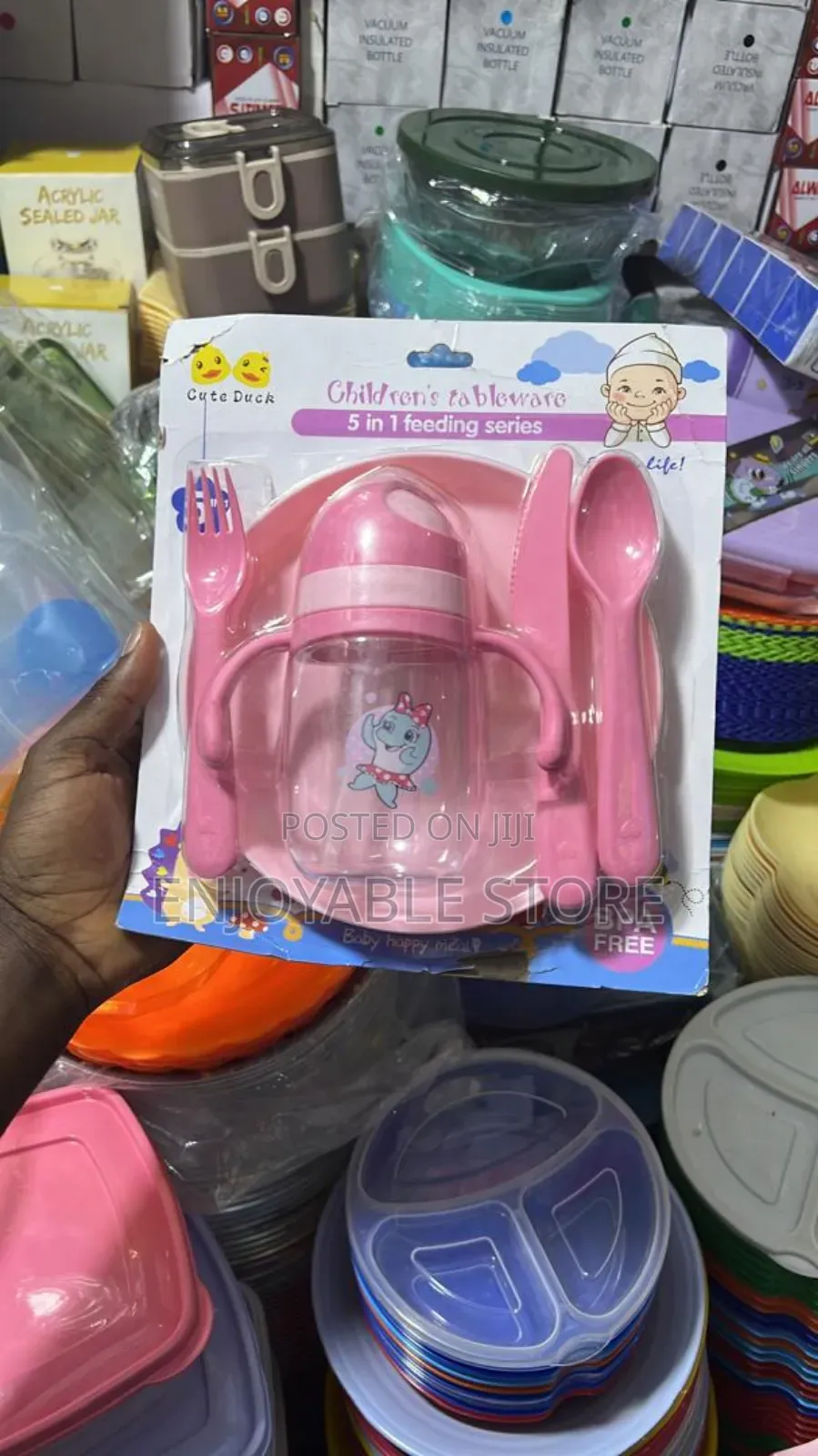 5 in 1 Kids Plate Kid's Plate [Feeding Bottle, Plate,Fork,Spoon,Knife]